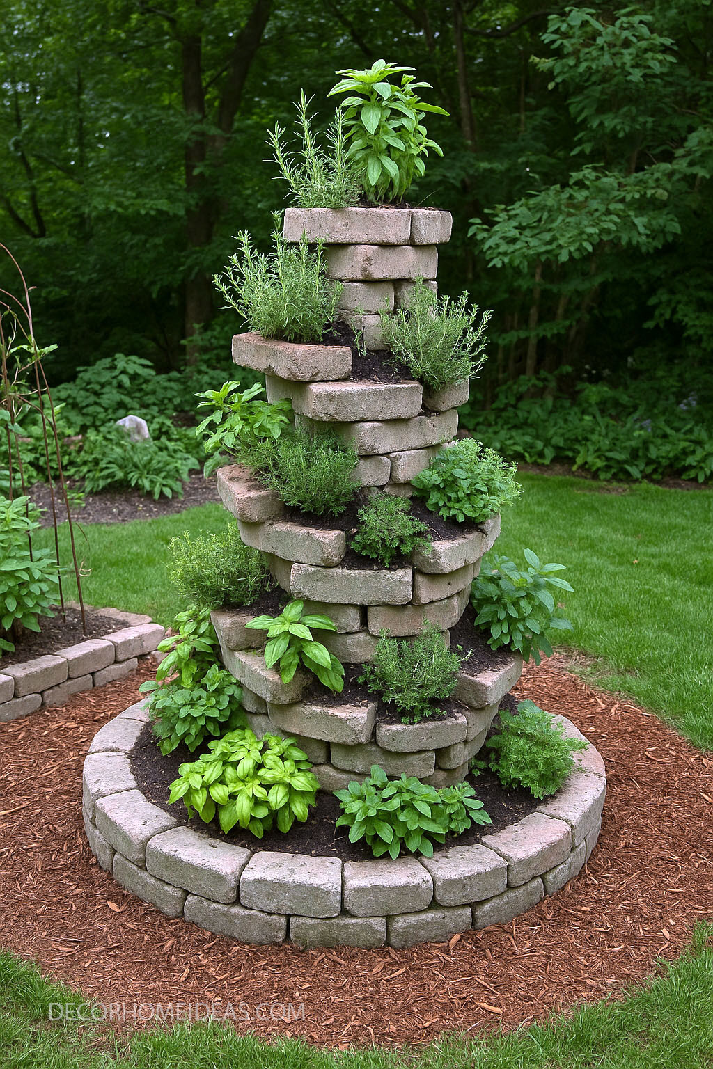 Beautiful Spiral Herb Garden for Backyard Spaces
