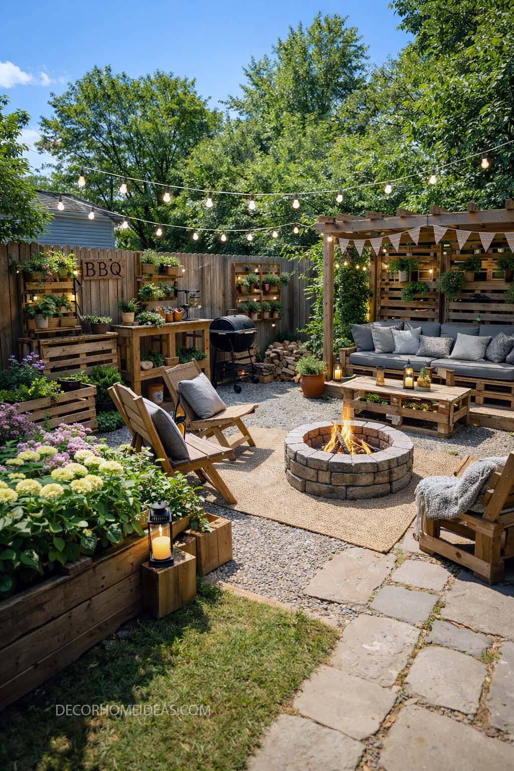 Cozy Backyard Fire Pit Patio