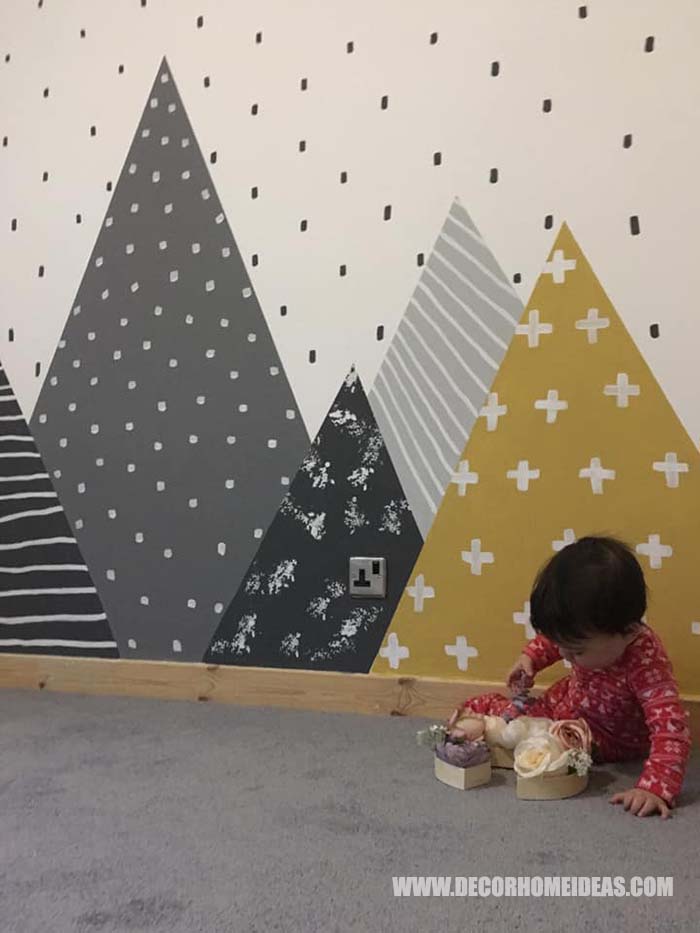 Adding Dots To The Background Of The Mountain Wall