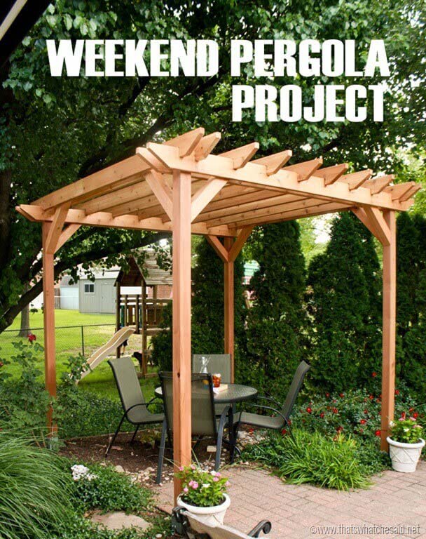 Backyard Getaway Pergola Project #diy #project #backyard #garden #decorhomeideas