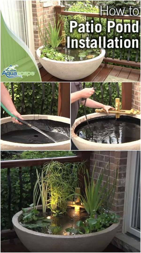 Beautiful Planted Zen Container Pond #pond #diy #garden #waterfeature #decorhomeideas