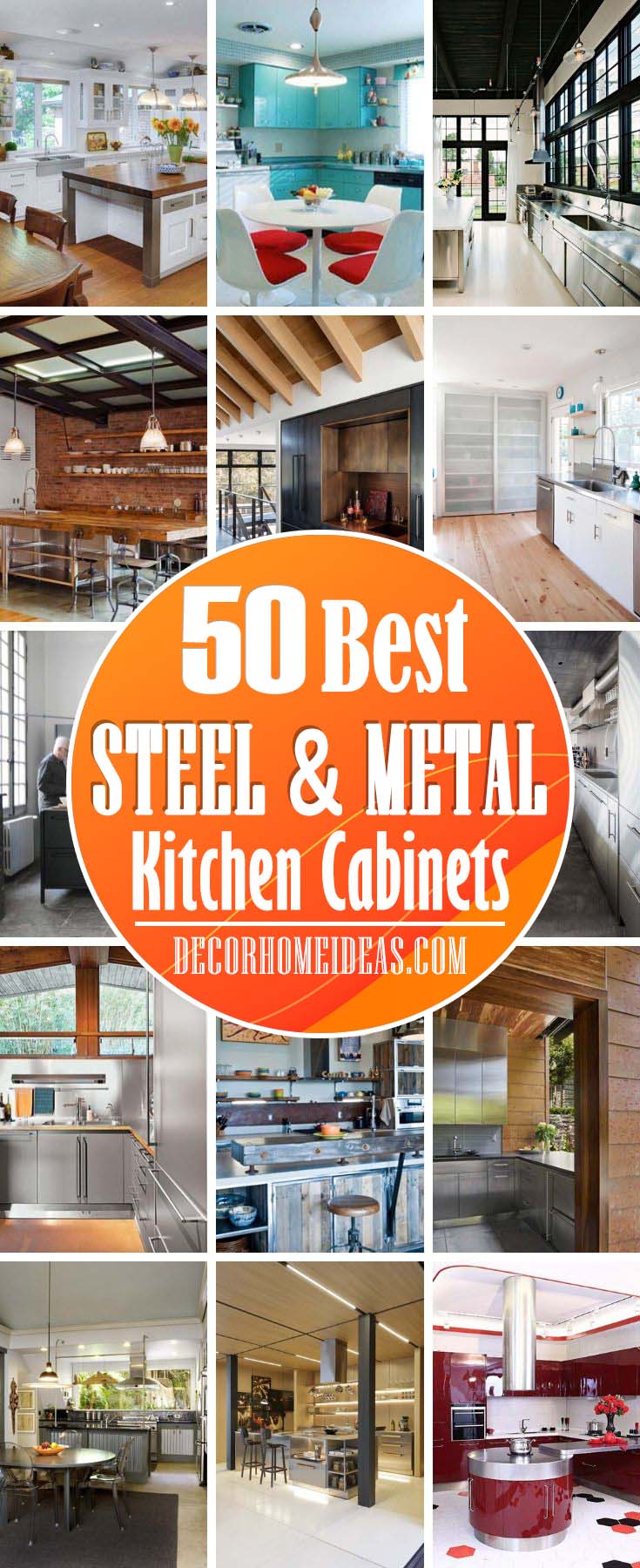 Best Metal Kitchen Cabinets. Metal steel kitchen cabinets ideas and designs, trends and paint colors. Photos of interior design with metal kitchen cabinets. #metal #steel #kitchen #cabinets #decorhomeideas