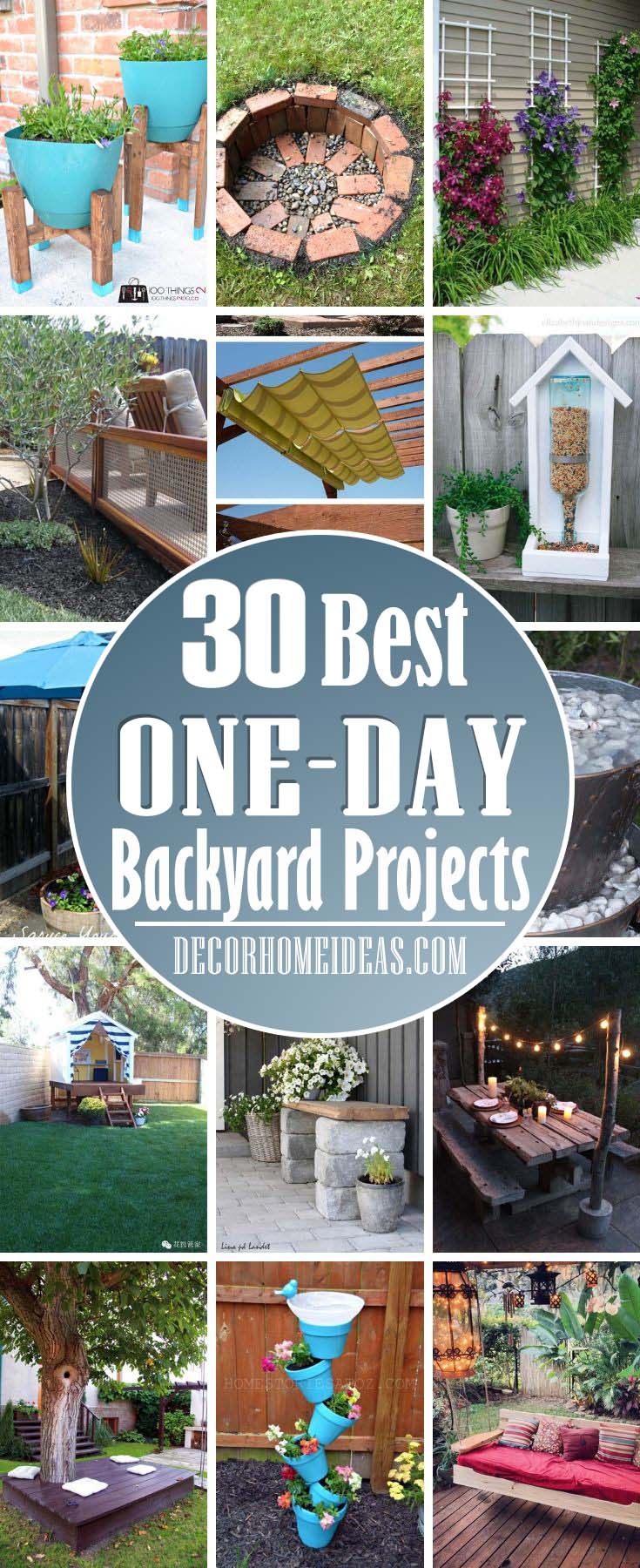 Best One Day Backyard Project Ideas. Great summer DIY project for your garden or backyard. Fire pit, trellis, flower planter or swing - you name it. #diy #projects #backyard #garden #oneday #decorhomeideas