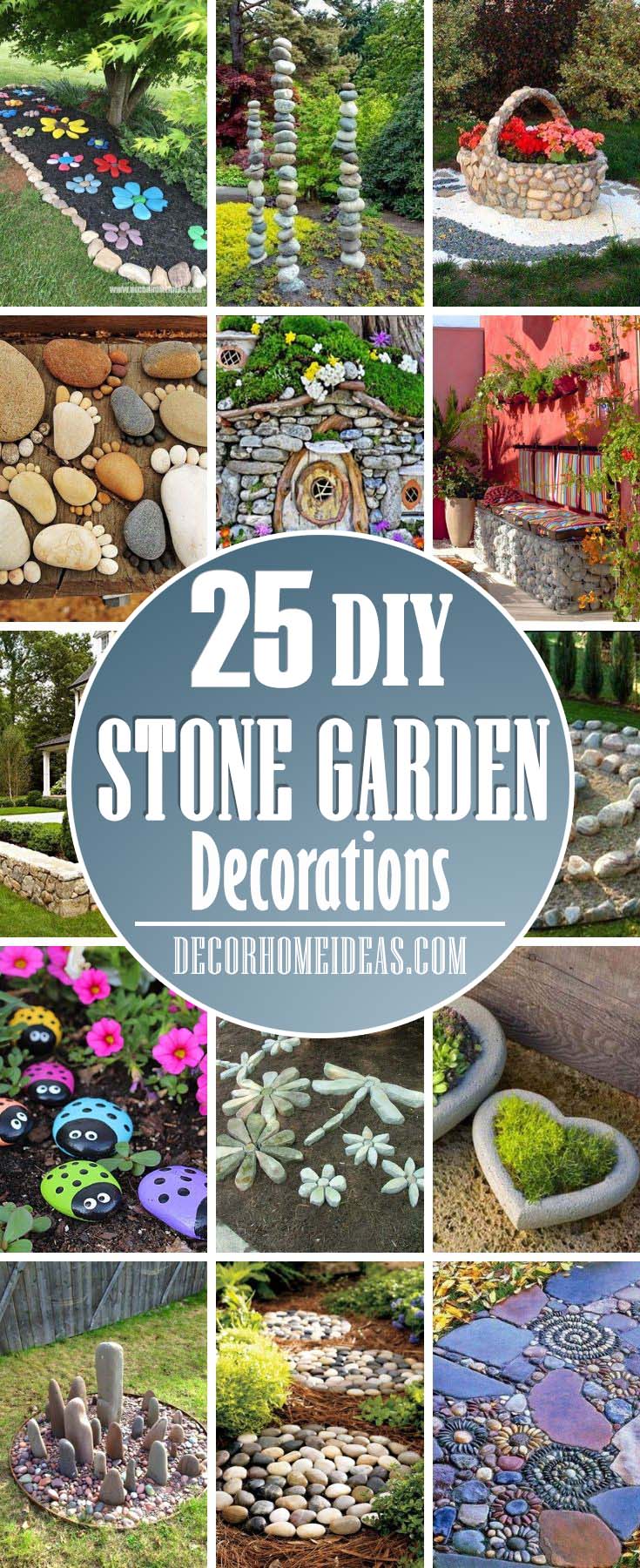 Best Stone Garden Decorations. Spruce up your garden with these cute stone and rocks DIY decorations. #garden #rocks #ideas #decor #decorhomeideas