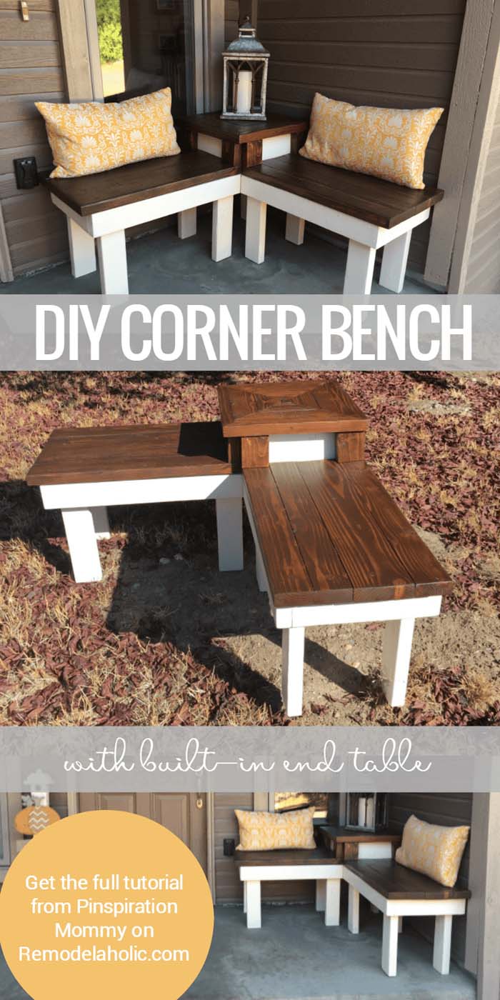 Build Your Own Perfect Corner Bench #diy #porch #patio #projects #colorful #decorhomeideas