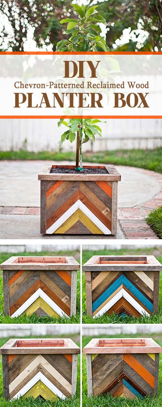 Chevron-Patterned Wooden Piecework Box #diy #project #backyard #garden #decorhomeideas