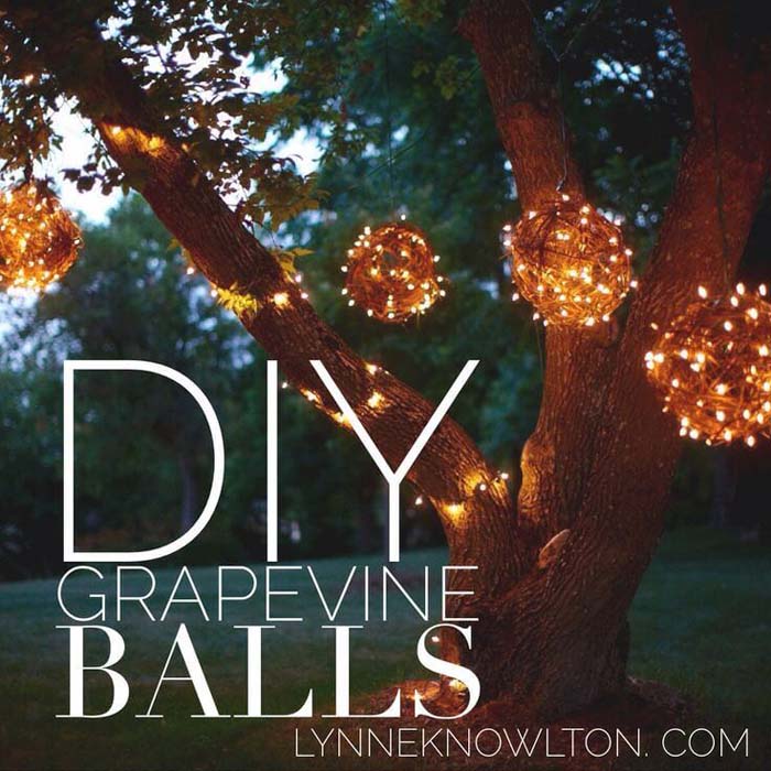 Country Cosmos Handmade Grapevine Balls #diy #project #backyard #garden #decorhomeideas