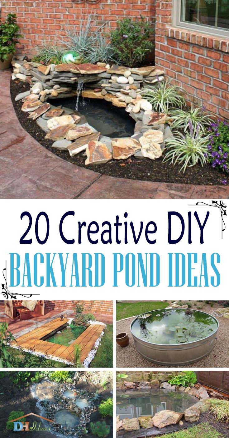 Creative DIY Backyard Pond Ideas. How to make your own pond in your garden. Best tutorials and step by step instruction on DIY water features. #diy #pond #backyard #garden #decorhomeideas