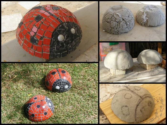 Cute Mosaic Ladybug Garden Decorations #diy #garden #mosaic #backyard #decorhomeideas