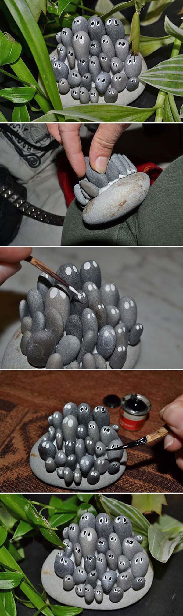 Cute Rock Family DIY Garden Project with Rocks #diy #garden #rocks #stones #decorhomeideas