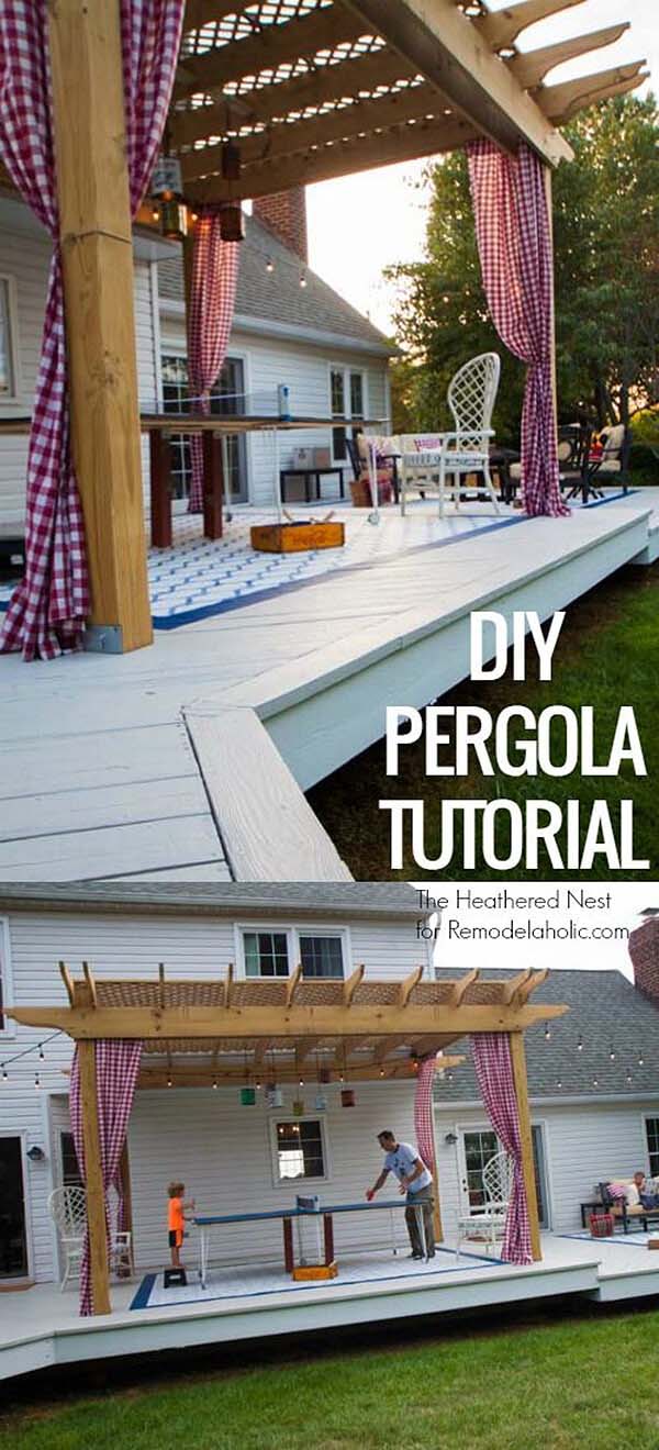 DIY Back Deck Pergola Design #diy #sunshade #patio #backyard #pergola #decorhomeideas