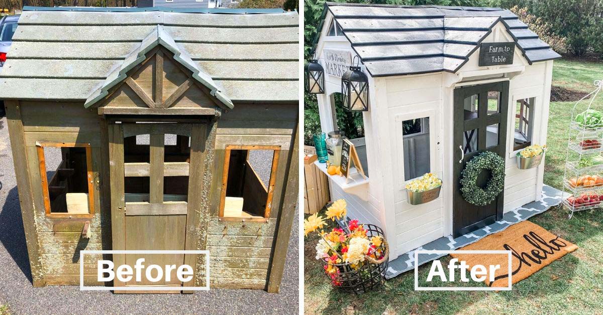 Farmhouse Playhouse Makeover