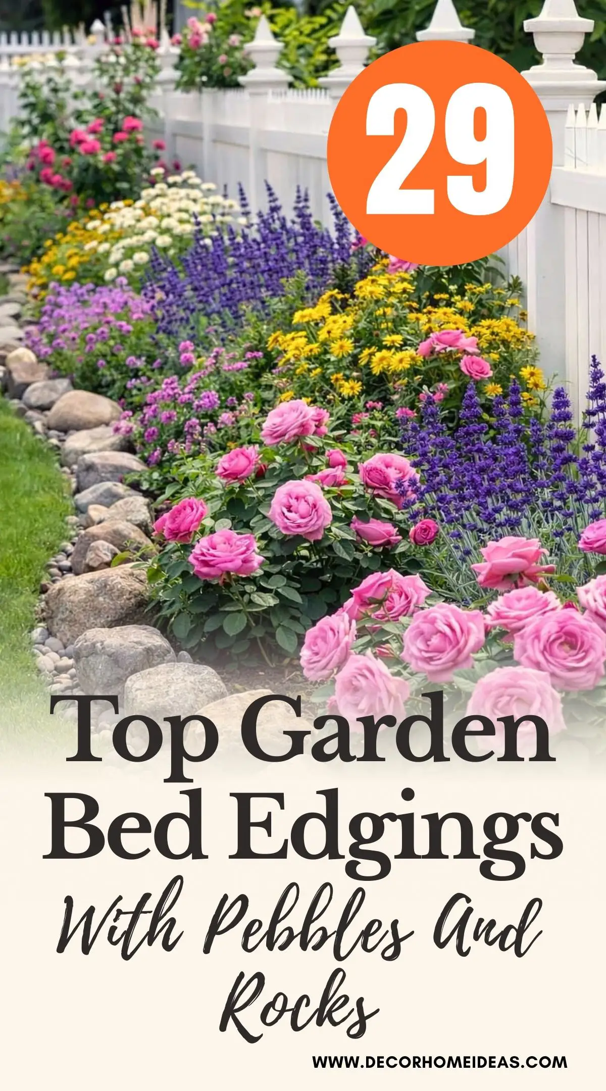 Discover 29 top garden bed edgings with pebbles and rocks that instantly upgrade your landscaping. From modern stone borders to rustic rock garden edging ideas, these low maintenance garden border designs add texture, structure, and curb appeal to any backyard or front yard.
