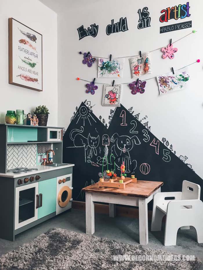 Girl Room Play Area How To Decorate Girl Room with Montessori method, DIY decorations and furniture, wall murals , play areas and toy storage. #diy #kidsroom #montessori #decor #decorhomeideas