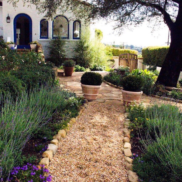Gravel Stone Edging Landscaping Ideas For Walkway