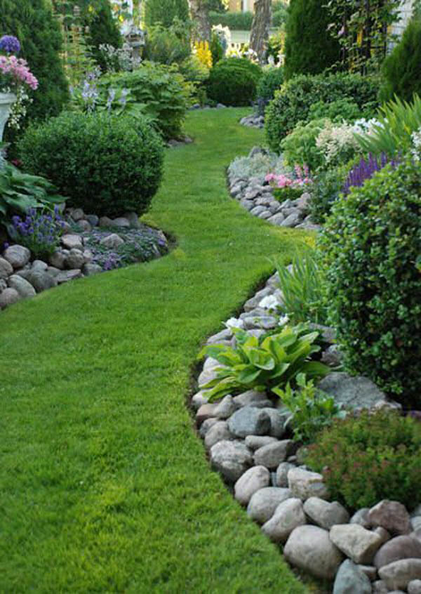 Green Walkway Stones Edging