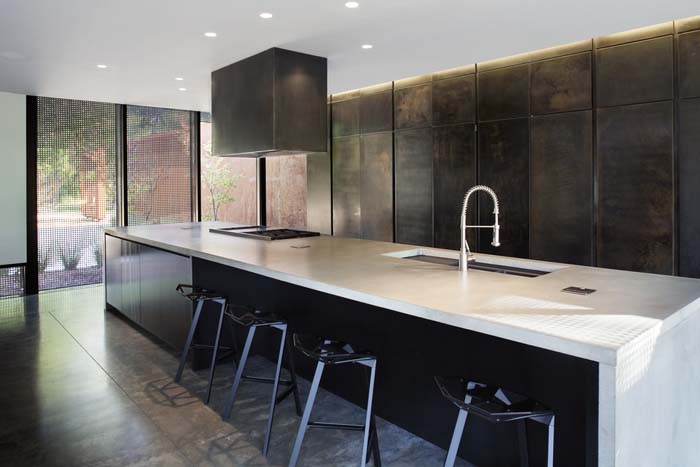 Dark Bronze Metal Cabinets #kitchen #cabinets #metal #steel #decorhomeideas