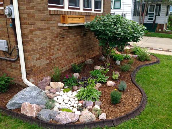 front yard landscaping low maintenance small rock garden ideas