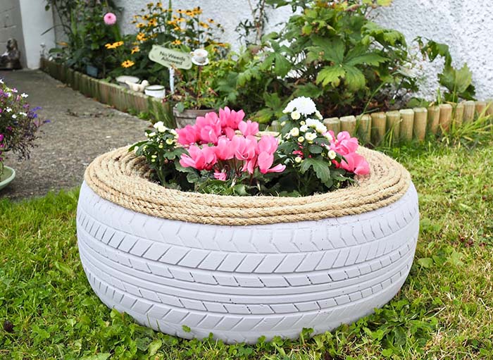 Old Tire Garden Planter