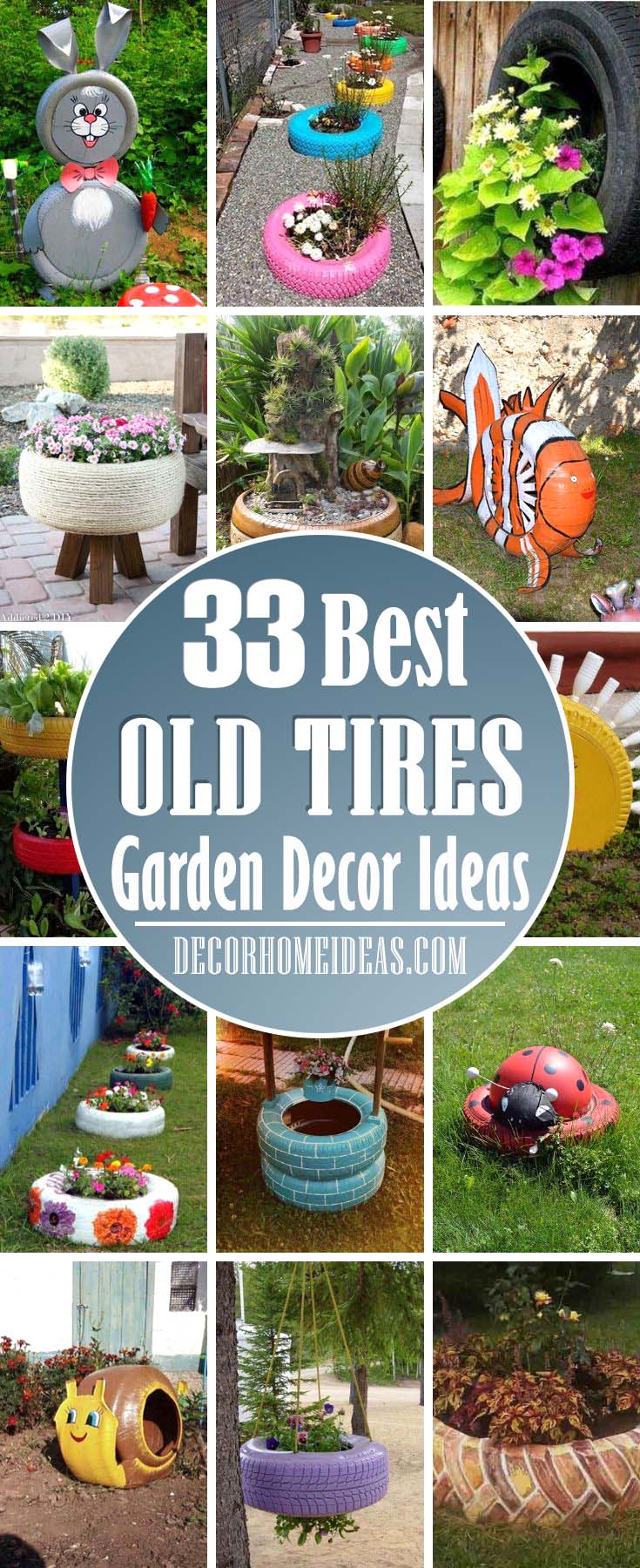 Best Old Tires Garden Decor. How to transform old tires into a beautiful garden decor. #garden #oldtires #tires #diy #decorhomeideas