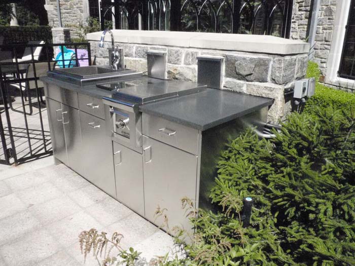 Steel Kitchen Suitable For Outdoor Usage #kitchen #cabinets #metal #steel #decorhomeideas