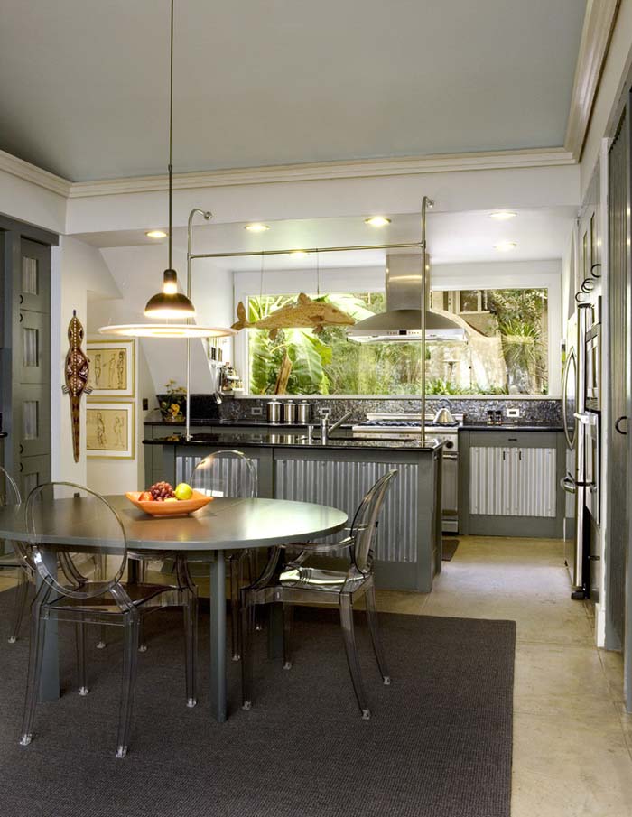 Industrial Style Kitchen #kitchen #cabinets #metal #steel #decorhomeideas