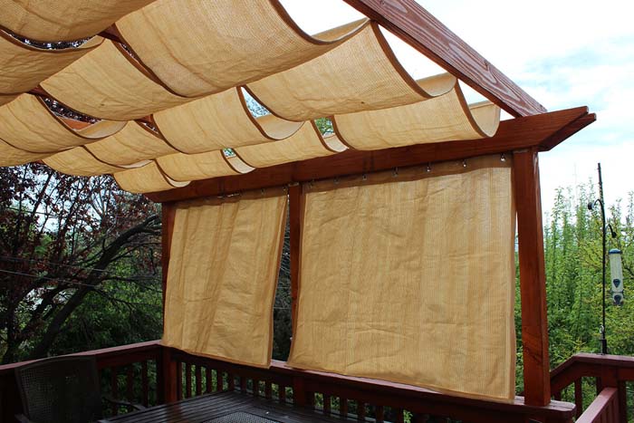 Rustic Draped Canopy from Natural Fibers #diy #sunshade #patio #backyard #pergola #decorhomeideas