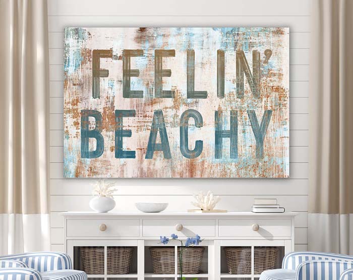 Rustic Feelin’ Beachy Wall Art #diy #rustic #summer #decorations #decorhomeideas