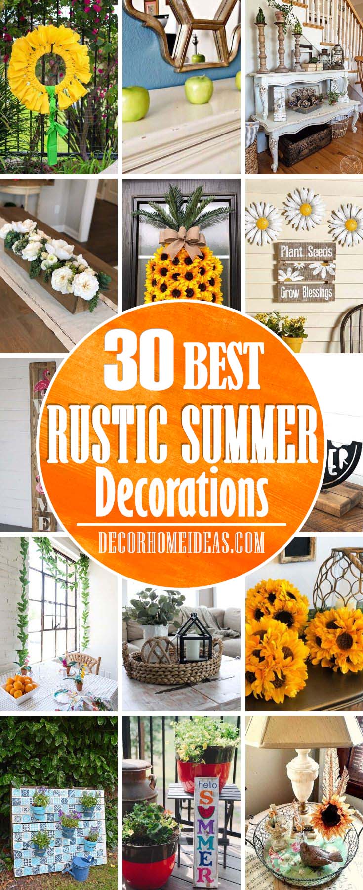 Rustic Summer Decorations. Create summer mood in your home with these creative and colorful decorations and ideas. #summer #decor #rustic #decorhomeideas