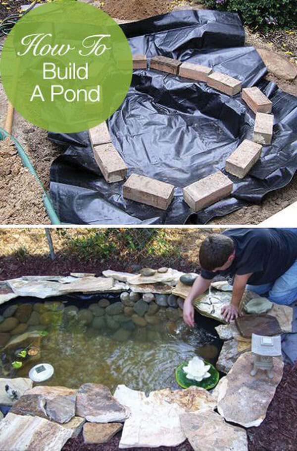 Small Free-Form DIY Backyard Pond #pond #diy #garden #waterfeature #decorhomeideas