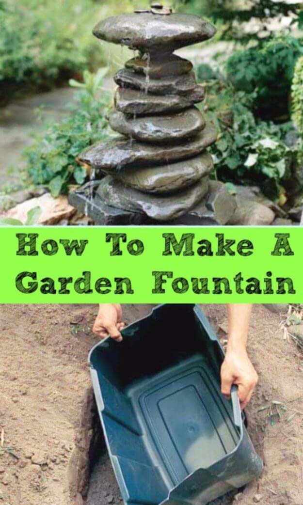 Stacked Rock Outdoor Water Feature #diy #garden #rocks #stones #decorhomeideas