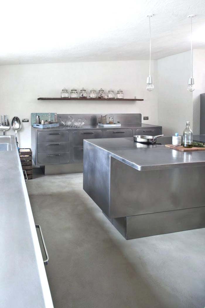 Minimalistic Kitchen Storage Idea #kitchen #cabinets #metal #steel #decorhomeideas