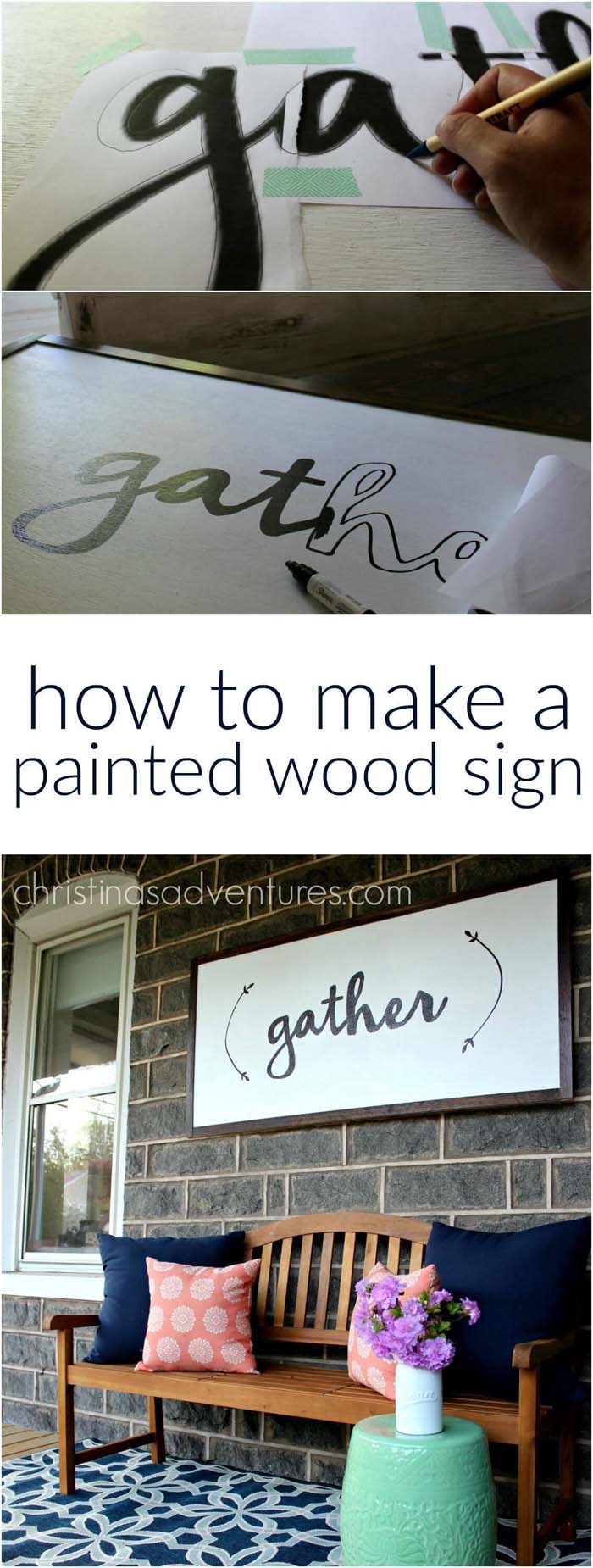 Stencil Your Own Wooden Signs #diy #porch #patio #projects #colorful #decorhomeideas