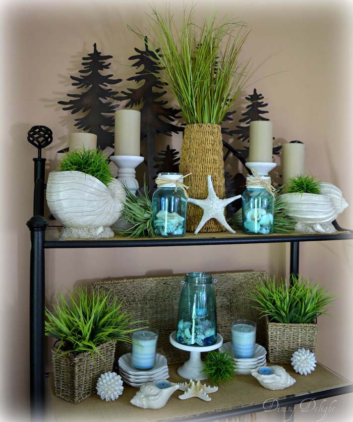 Summer by the Seaside Shelf Decor #diy #rustic #summer #decorations #decorhomeideas