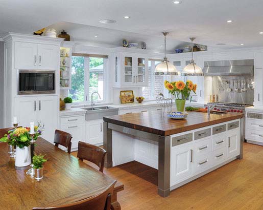 Kitchen Island From Steel Wood And White Lack #kitchen #cabinets #metal #steel #decorhomeideas