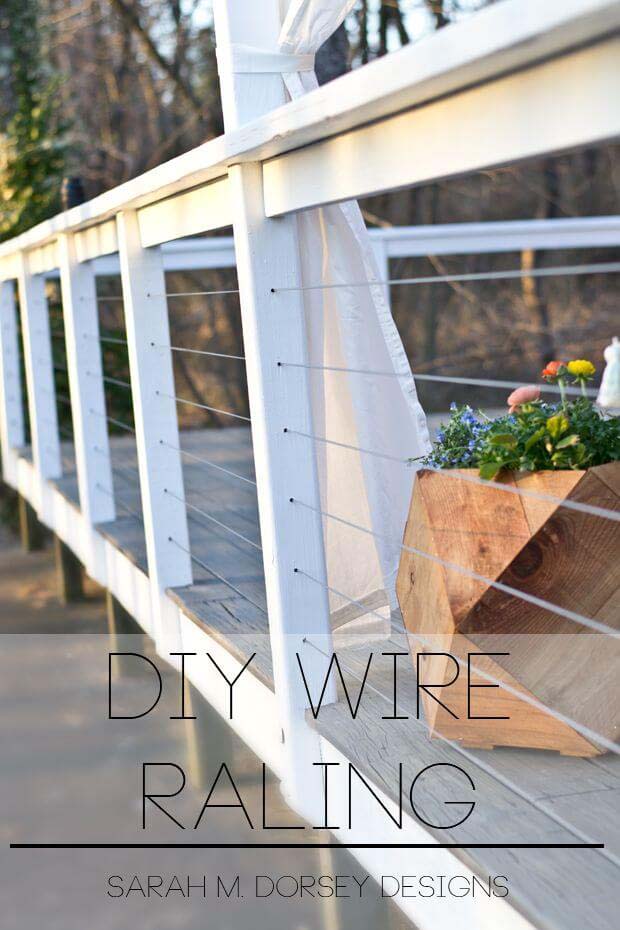 Yard Yacht DIY Wire Railing #diy #project #backyard #garden #decorhomeideas