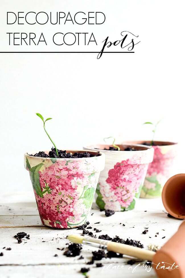 A Modern Impressionist Masterpiece with Decoupage #diy #flowerpot #garden #flower #decorhomeideas