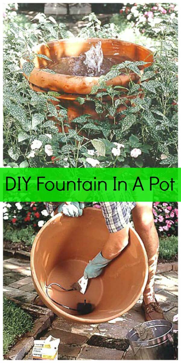 Basic but Beautiful Terra Cotta Pot Fountain #diy #waterfeature #backyard #garden #decorhomeideas