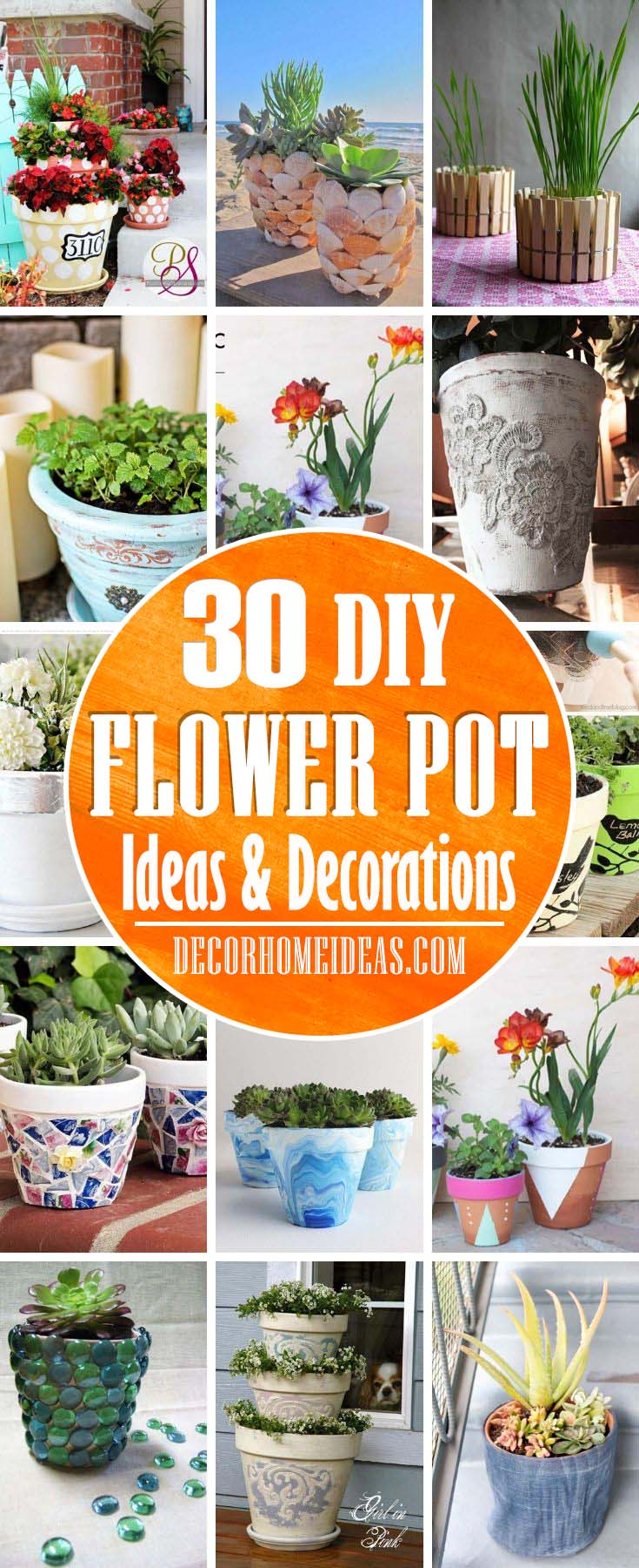 Beautiful DIY Flower Pot Ideas. Spruce up your garden with these easy DIY flower pot ideas. The best part is they are not expensive and can make a significant change in your garden. #diy #flowerpot #garden #flower #decorhomeideas