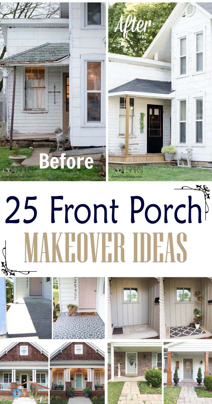 Best Front Porch Makeover Ideas. Are you considering a major front porch makeover? We have selected the most creative and original makeovers that are easy to do. #diy #makeover #porch #decorhomeideas