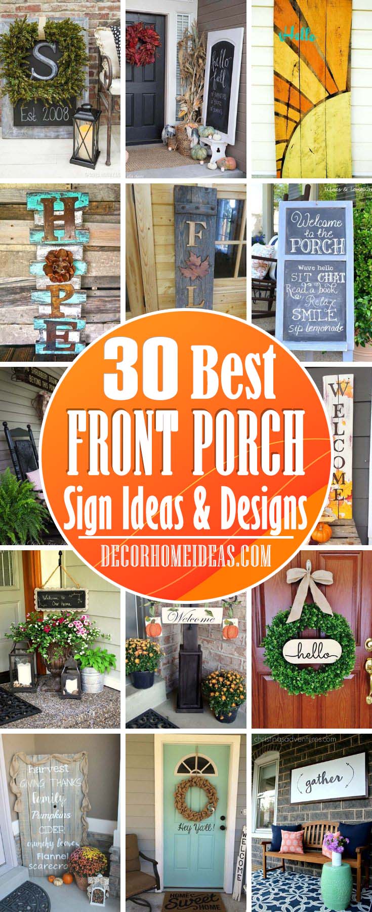 Best Front Porch Sign Ideas. DIY front porch sign ideas to make your home more welcoming and inviting. Budget-friendly projects that you can do in no time. #diy #sign #porch #decorhomeideas