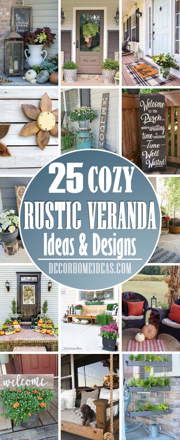 Best Rustic Veranda Decor Ideas. Decorate your veranda with these beautiful ideas and turn into a cozy and welcoming area. Add rustic and vintage decorations. #veranda #decor #rustic #decorhomeideas