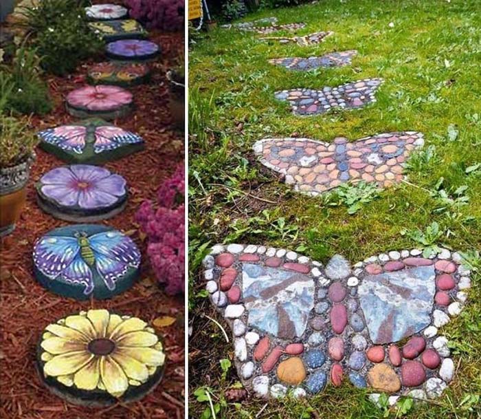 Butterflies in the Garden #steppingstones #garden #backyard #pathway #decorhomeideas