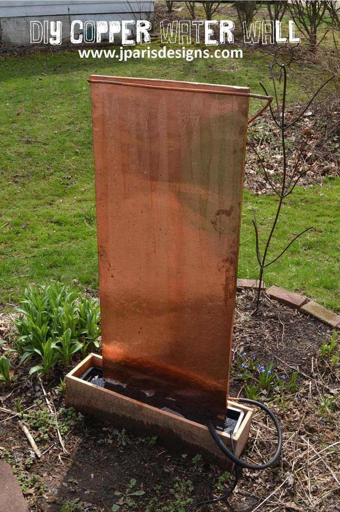 Cascading Copper Wall Waterfall #diy #waterfeature #backyard #garden #decorhomeideas