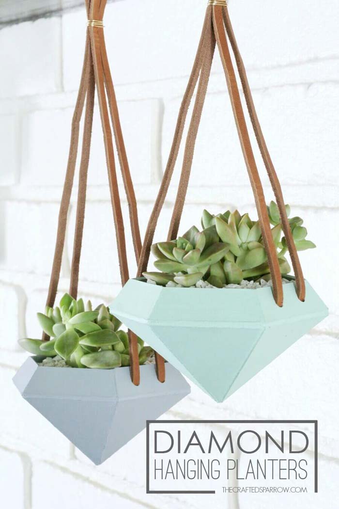 Ceramic Daimond Shaped Hanging Planters #diy #planter #flower #hanging #garden #decorhomeideas