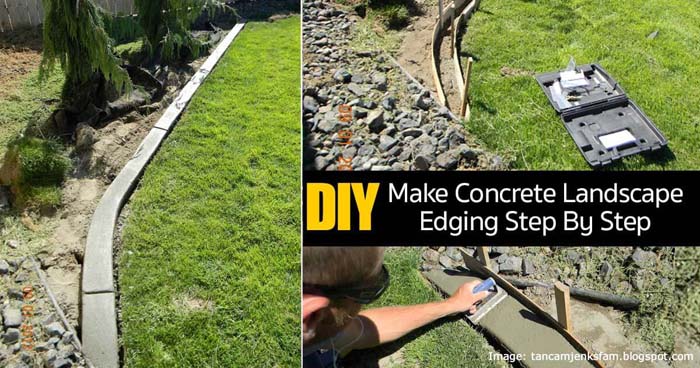 Concrete Landscape Edging #diy #concrete #backyard #decorhomeideas