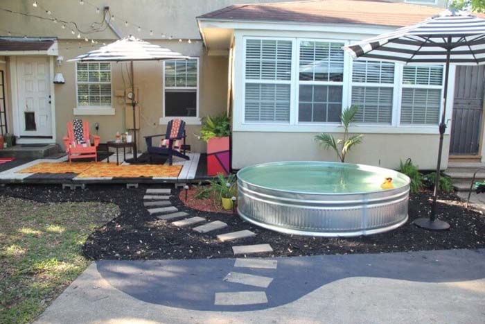 Custom Painted Concrete Personalized Patio #diy #backyard #projects #decorhomeideas