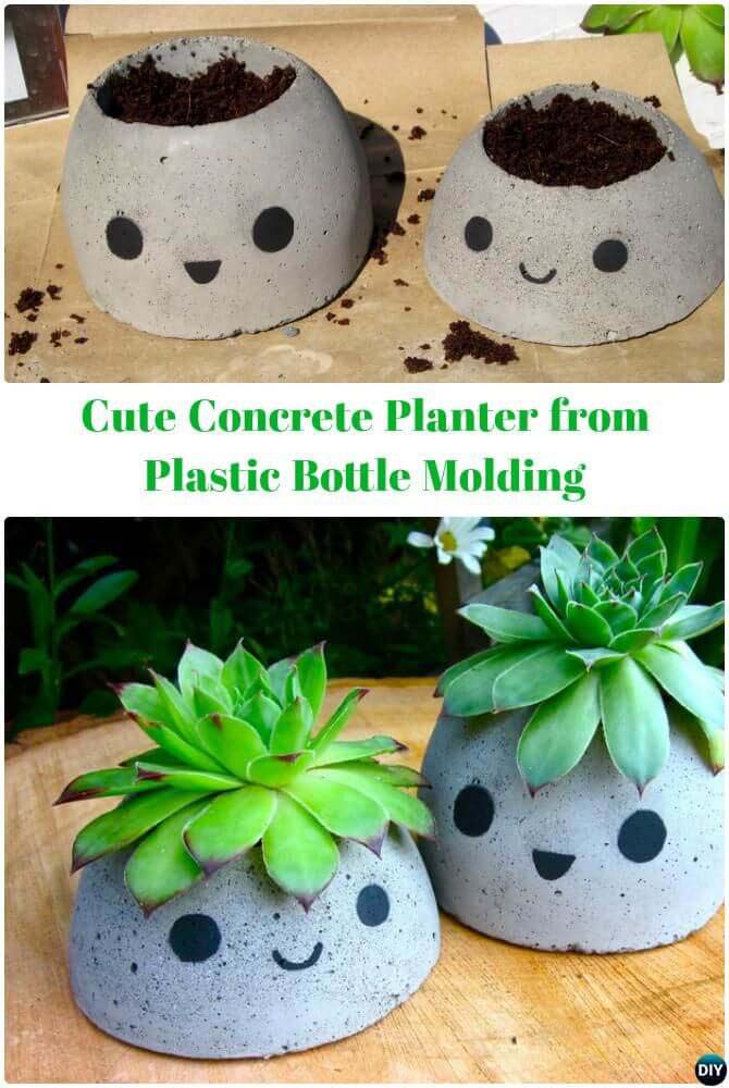 Cute Concrete Planters #diy #concrete #backyard #decorhomeideas