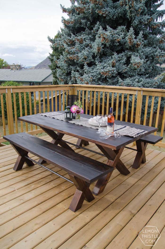 Designer Style DIY Patio Table #diy #furniture #patio #decorhomeideas