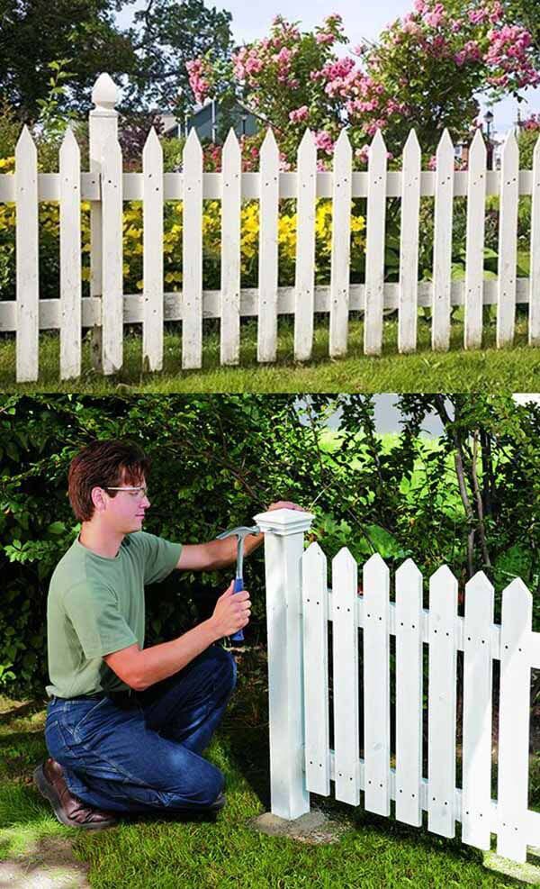 DIY Classic White Picket Fence #farmhouse #summer #decor #decorhomeideas